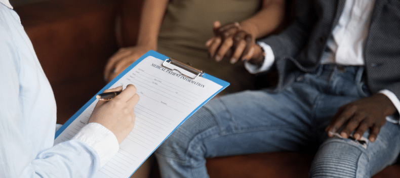 Man filling in a form